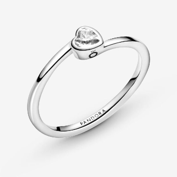 Duidelijke Gekantelde Pandora Nederland Hart Solitaire Ring