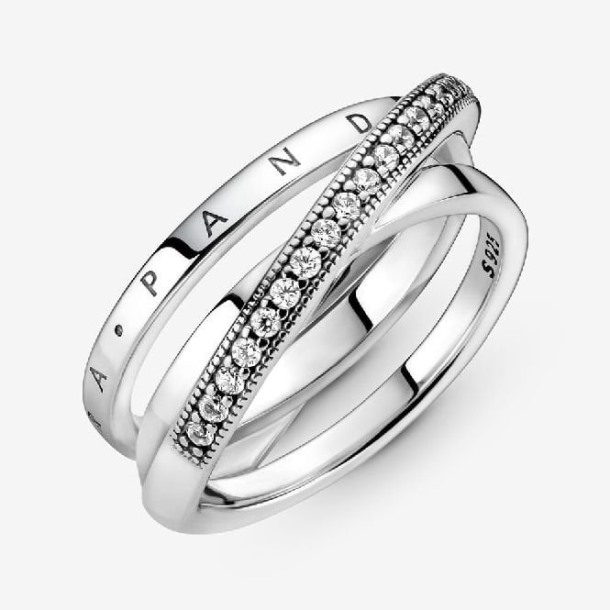 Crossover Fashion Pavé Triple Band Ring Pandora Nederland
