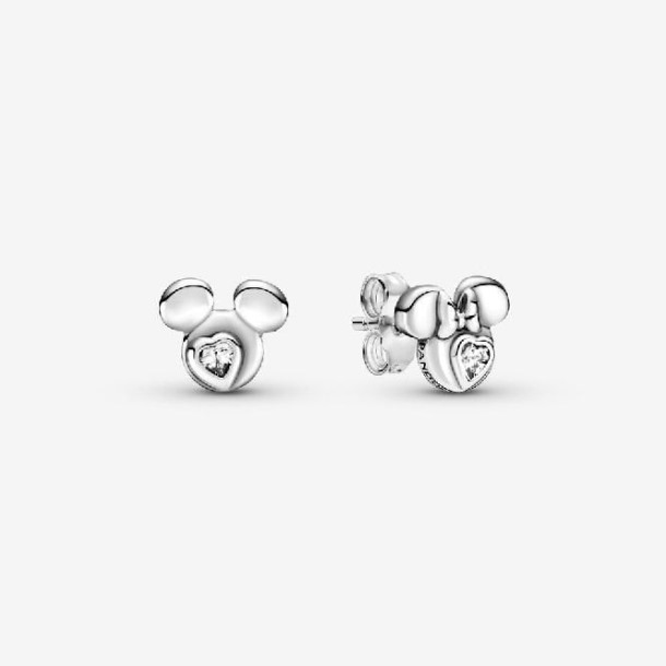 Disney Mickey Mouse & Minnie Mouse Silhouet Oorknopjes Pandora Nederland