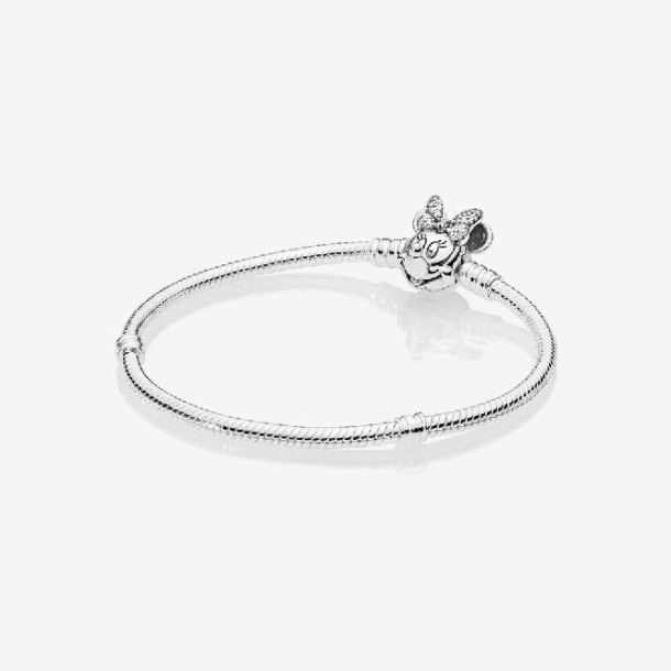 Disney Momenten Merk Pandora Nederland Pave Minnie Mouse Sluiting Snake Chain Bracelet
