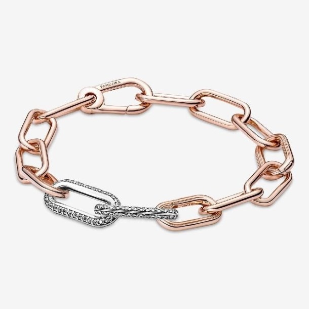 Me Styling Zilver Wit Pave Dubbele Schakel Pandora Nederland