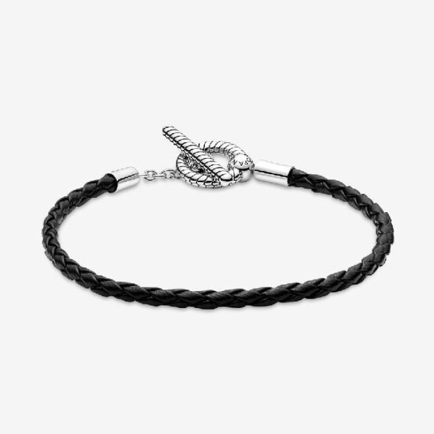 Moments Gevlochten Pandora Nederland Leren T-bar Armband