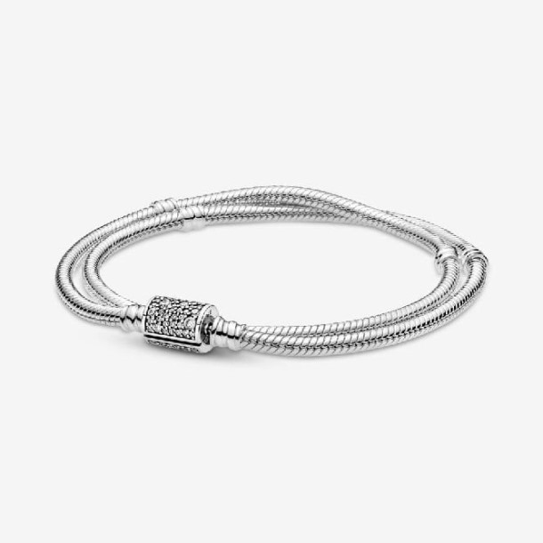 Momenten Dubbele Wikkel Sluiting Snake Chain Armband & Choker Pandora Nederland