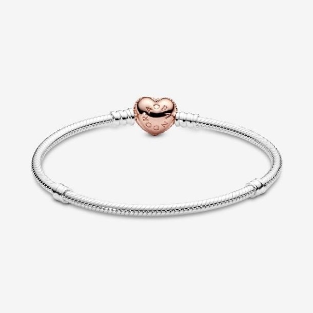 Momenten Pandora Nederland Pave Hart Sluiting Snake Chain Armband