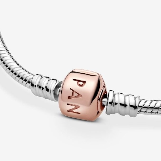 Momenten Snake Chain Armband Met Roos Sluiting Pandora Nederland