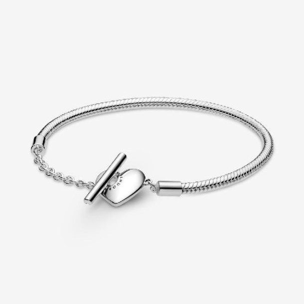 Pandora Nederland Momenten Hart T-bar Snake Chain Armband
