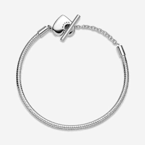 Pandora Nederland Momenten Hart T-bar Snake Chain Armband