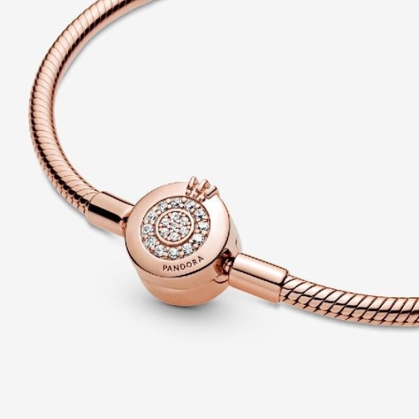 Pandora Nederland Momenten Roos Sprankelende Kroon Of Slangenketting Armband