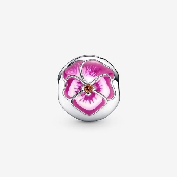 Roze Viooltje Bloem Clip Bedel Pandora Nederland