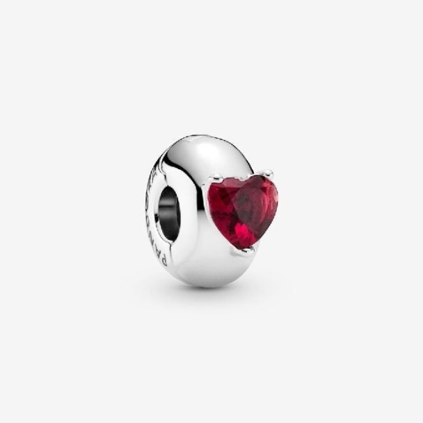 Rood Hart Solitaire Clip Bedels Pandora Nederland