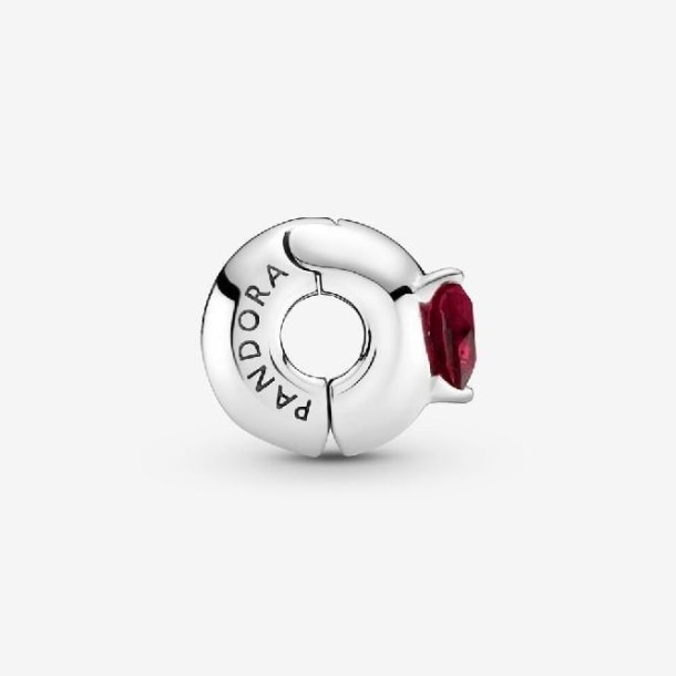 Rood Hart Solitaire Clip Bedels Pandora Nederland