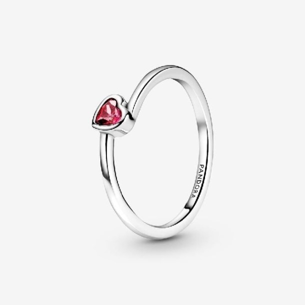 Rood Gekanteld Hart Merk Solitaire Ring Pandora Nederland