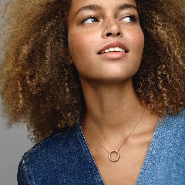 Roos Cirkel Van Fonkeling Ketting Pandora Nederland