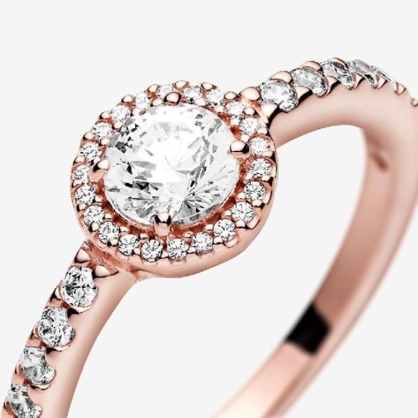 Rose Classic Sparkle Pandora Nederland Halo Ring