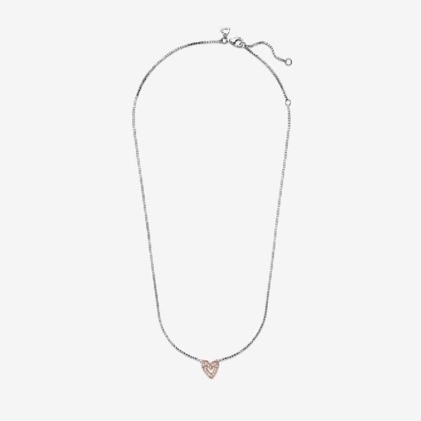Roségouden Sprankelende Freehand Hart Ketting Pandora Nederland