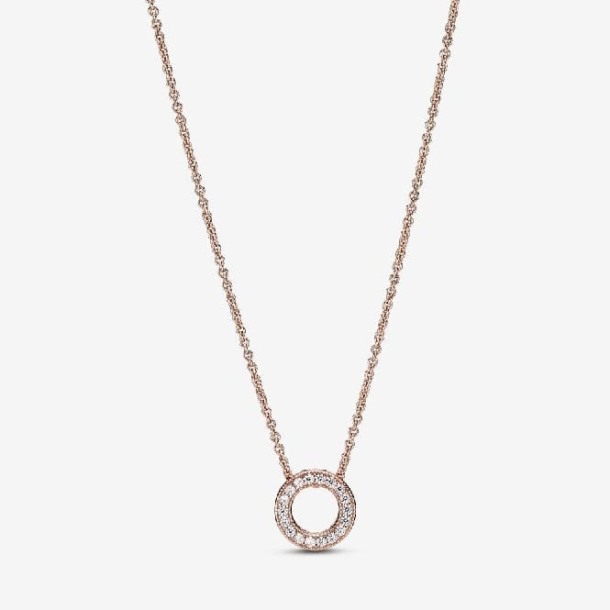 Roos Logo Pave Cirkel Collier Ketting Pandora Nederland