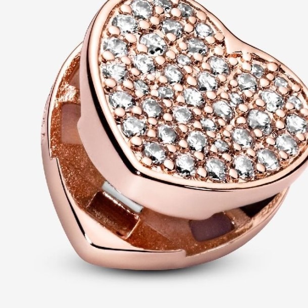 Roos Pave Hart Clip Bedels Pandora Nederland