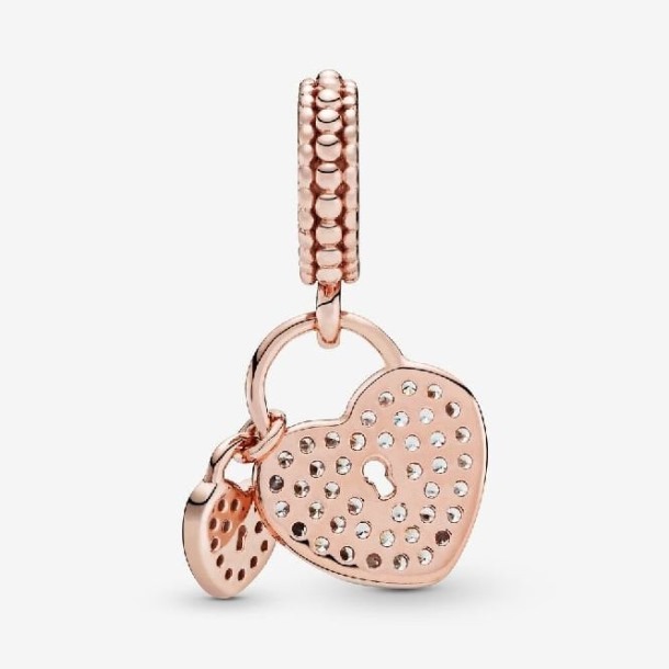 Roos Pave Hart Hangsloten Bengelen Bedels Pandora Nederland