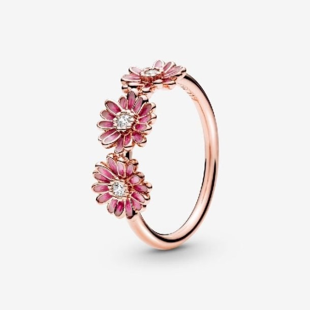Roos Roze Madeliefje Pandora Nederland Bloem Trio Ring