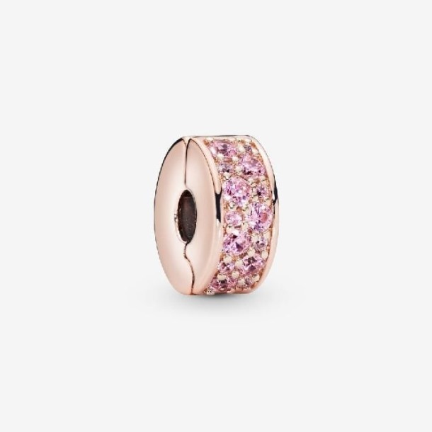 Roos Roze Pave Clip Bedel Pandora Nederland