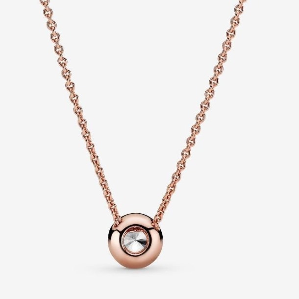 Roos Ronde Fonkelende Halo Ketting Pandora Nederland