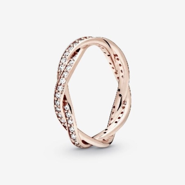 Roos Sprankelend Merk Pandora Nederland Twisted Lines Ring