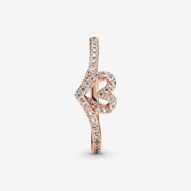 Roos Sprankelend Merk Wishbone Hart Ring Pandora Nederland
