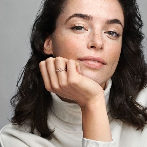 Roos Sprankelend Merk Wishbone Hart Ring Pandora Nederland