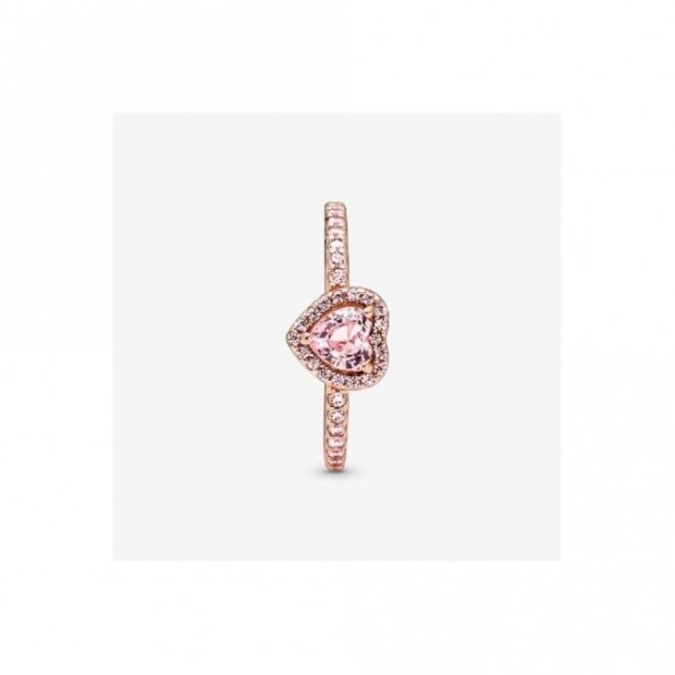 Roos Sprankelende Verhoogde Roze Pandora Nederland Hart Ring