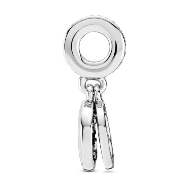 Sprankelende Blauwe Schijf Dubbele Bengelende Bedels Pandora Nederland