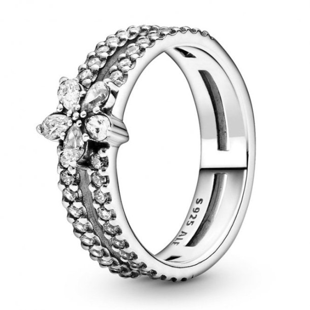 Sprankelende Merk Pandora Nederland Bloem Dubbele Ring