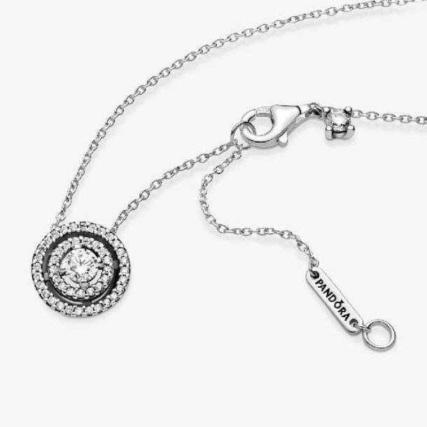 Sprankelende Dubbele Halo Collier Ketting Pandora Nederland