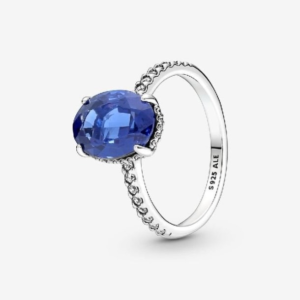Sprankelende Statement Pandora Nederland Blauwe Halo Ring