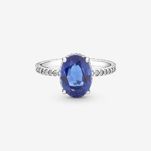 Sprankelende Statement Pandora Nederland Blauwe Halo Ring