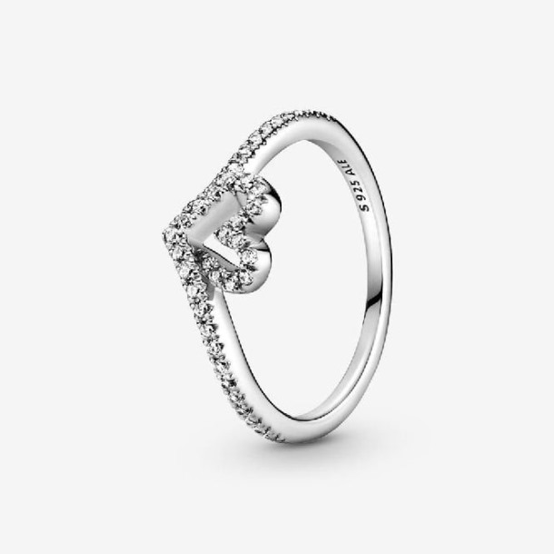 Sprankelende Wishbone Hartjes Ring Merk Pandora Nederland