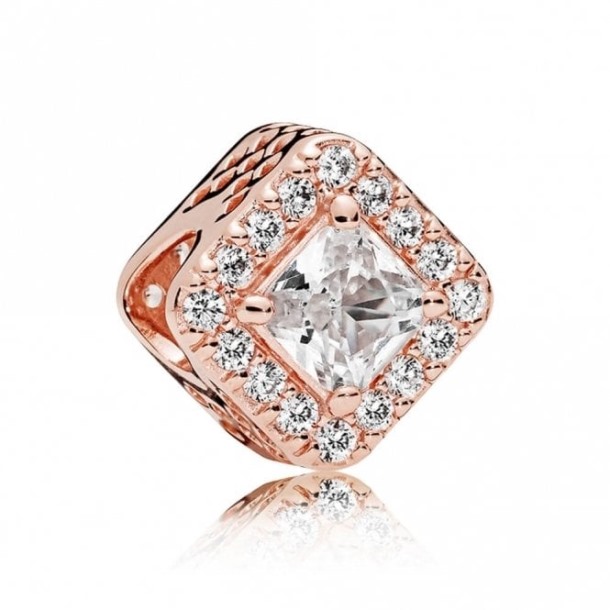 Vierkante Fonkelende Halo Bedels Pandora Nederland