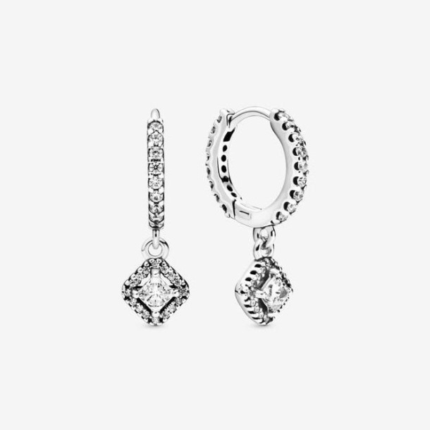 Vierkante Fonkelende Oorringen Pandora Nederland